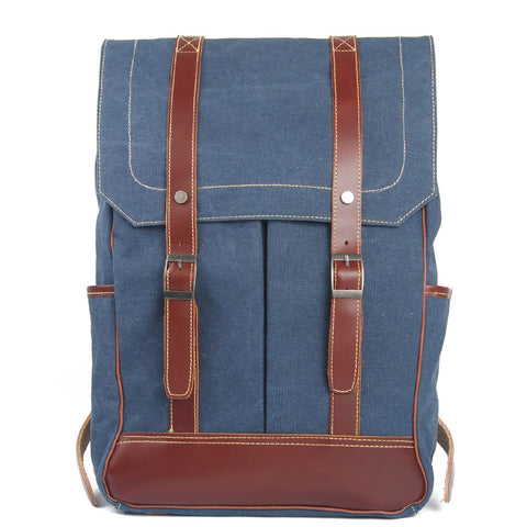 Go Your Own Way Blue Canvas Backpack - FIREVOGUE