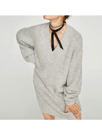 Plus Size V-neck Loose Sweater
