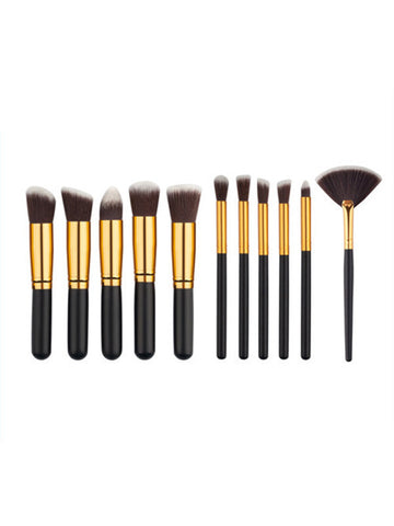 10Pcs Fashion Beauty Cosmetic Makeup Brushes Set Kit - WealFeel