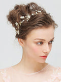 Golden Pearl Embellished Hair Jewelry