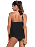 Women's Stripe Tankini Top Bikini Swimwear With Brief Plus Size