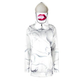 Women Digital Print Hoodie Sweatshirt Hoody With Removable Face Mask