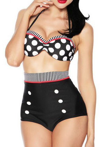 Vintage Polka Dots High-waisted Bikini Sets