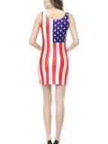 Women American Flag Printed Mini Dress