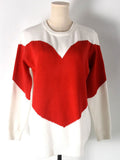 Bright Red Love Loose Sweater
