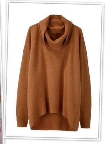 For the Neck of It Asymmetric Sweater - FIREVOGUE