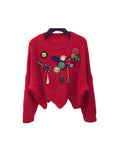 There For You Flower Tassel Design Sweater