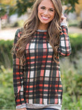 Black And Red Plaid Print Casual Top - FIREVOGUE