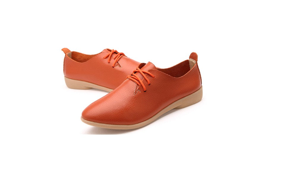 Women's Leisure Lace-up Wingtip Flat Oxford Shoes