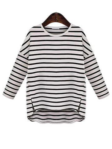 Basic Stripe Casual Top - FIREVOGUE