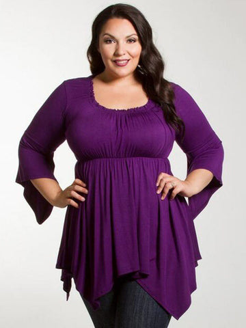 Plus Size Irregular Cut Top - FIREVOGUE