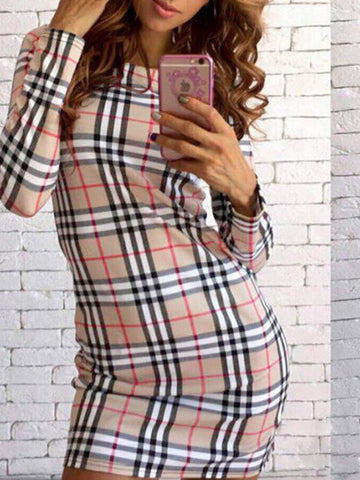 Plaid Palace Bodycon Dress - FIREVOGUE