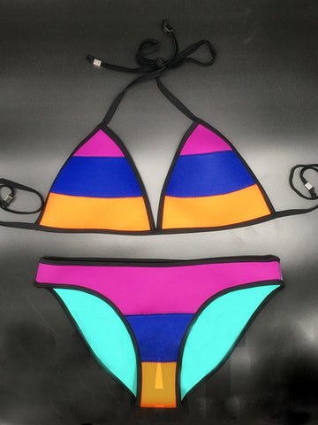 Game Start Multi-colored Bikini Sets - FIREVOGUE