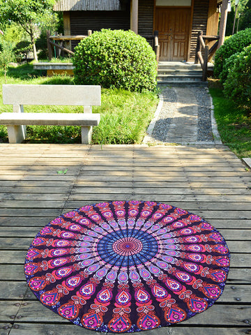 Round Printed Beach Blanket - FIREVOGUE