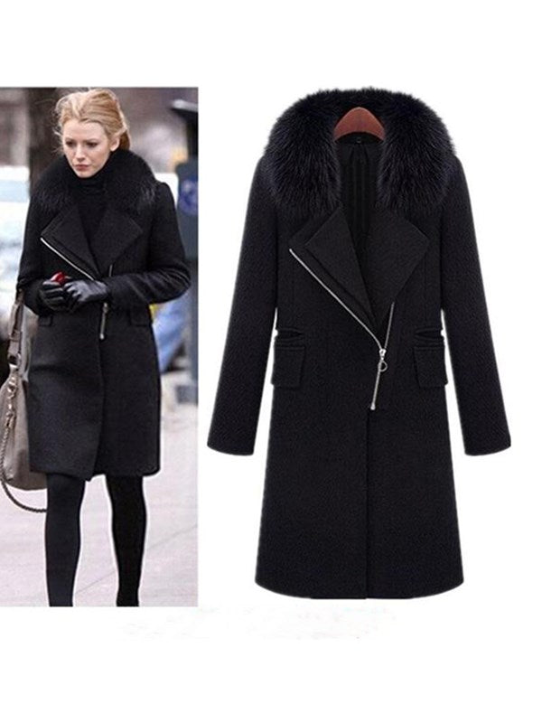 Winter Women's Long Warm Zipper Coat Outerwear