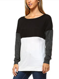 Black/Grey/White Long Sleeve Shirt - FIREVOGUE