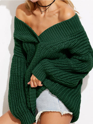 Hang in There Off-the-Shoulder Sweater - FIREVOGUE