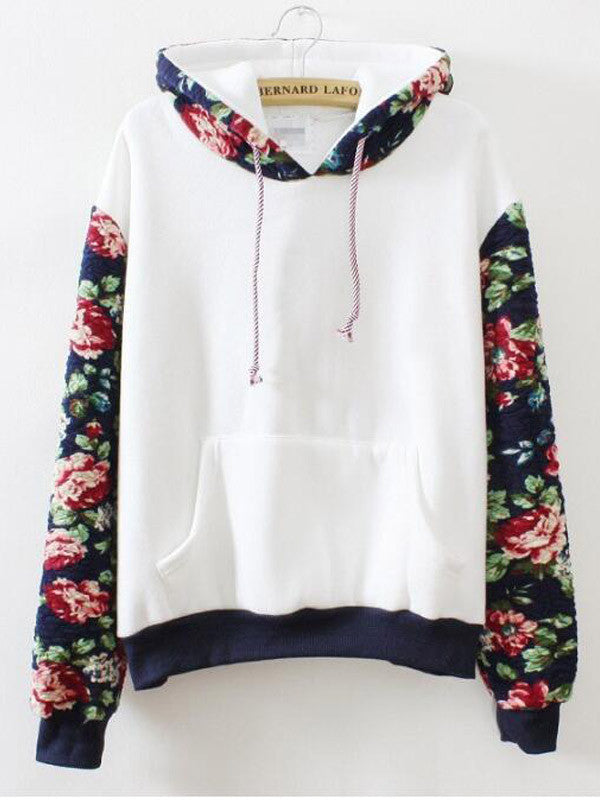 Who Rose There Floral Hoodie - FIREVOGUE