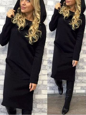 Keep It Simple Hooded Dress - FIREVOGUE