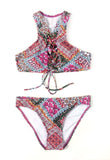 Boho Chic High-neck Tankini Bikini Sets - FIREVOGUE