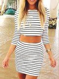 Need You Now Striped Top&Skirt