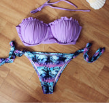 Sweet Dreams Violet Printed Bikini Sets - FIREVOGUE