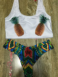 Cute Pineapple Print Tank Bikini Sets - WealFeel