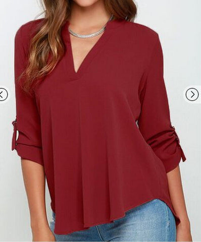 V My Girl Chiffon Blouse - FIREVOGUE