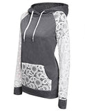 Gray Day Needed Sweatshirt Hoodie With Lace Pocket&Sleeves - FIREVOGUE