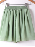 WealFeel Solid color High-waisted Double-layer Chiffon Skirt - WealFeel