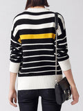 Stripe Place Stripe Time Acrylic Sweater - FIREVOGUE