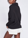 Black High Neck Casual Sweater - FIREVOGUE
