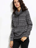 Black Unique Pattern Sweatshirt - FIREVOGUE