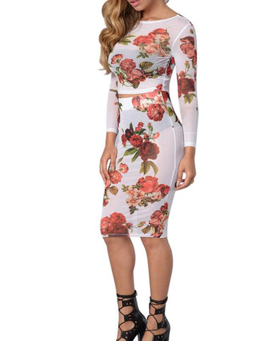 Sexy Women's Floral Bodycon Dress