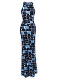 Women's Summer Geometry Sleeveless Maxi Dress