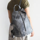 Leather Retro Rucksack Backpack College Bag,School Picnic Bag Travel