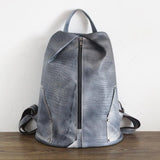 Leather Retro Rucksack Backpack College Bag,School Picnic Bag Travel