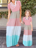 Parent-child Mixed Color Dress