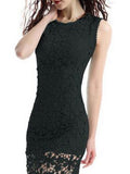 Cute Lace Sleeveless Tight Dress - WealFeel