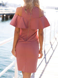 Women's Sexy Ruffle Top Slit Side Dress - WealFeel
