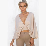 Sleeve It to Me Plunging Top - FIREVOGUE