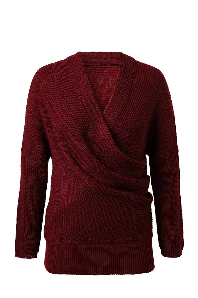 Gimme More Cold Shoulder Crossover Sweater – FIREVOGUE
