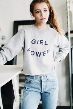 Girl Power Cropped Sweatshirt - FIREVOGUE