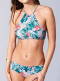 Floral High-neck Tank Two Pieces Swimsuit - WealFeel