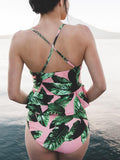 High waisted Leaf Print bikini sets - WealFeel