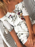 Summer Floral Off Shoulder Mini Jumpsuit - WealFeel