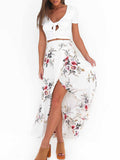 Irregular Placketing Floral Skirt - WealFeel