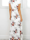 Deep Plunge Wrap Floral Dress