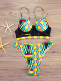 Sexy Push Up Geometric Patterns Bikini Sets - WealFeel