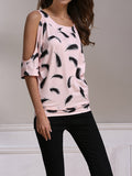 Going for Cold Shoulder Printed Top